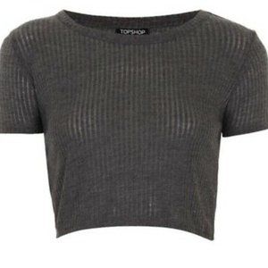 NWT Topshop Ribbed Crop Tee Top